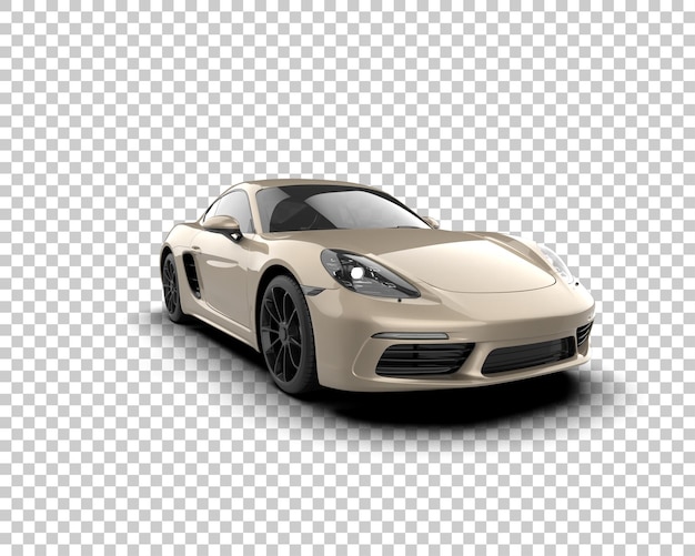 Auto deportivo realista aislado en el fondo Ilustración de renderización 3D