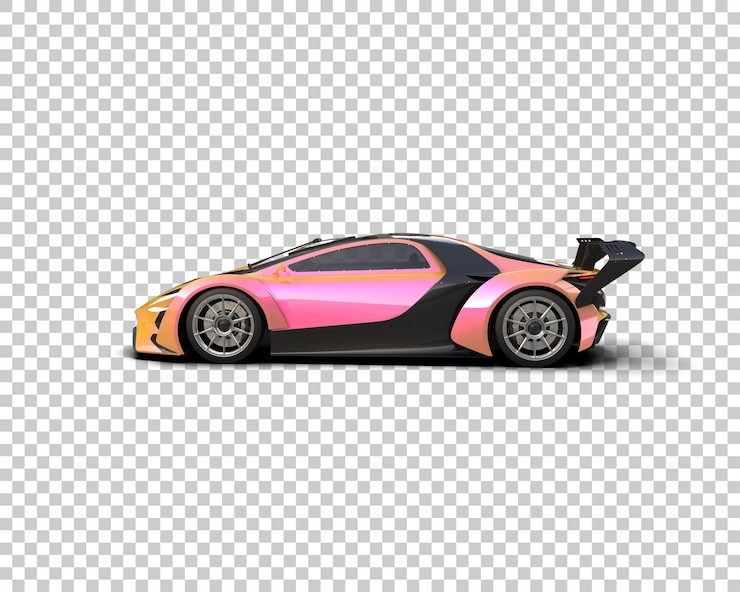 PSD auto deportivo realista aislado en el fondo ilustración de renderización 3d