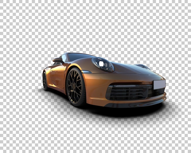 Auto deportivo realista aislado en el fondo Ilustración de renderización 3D