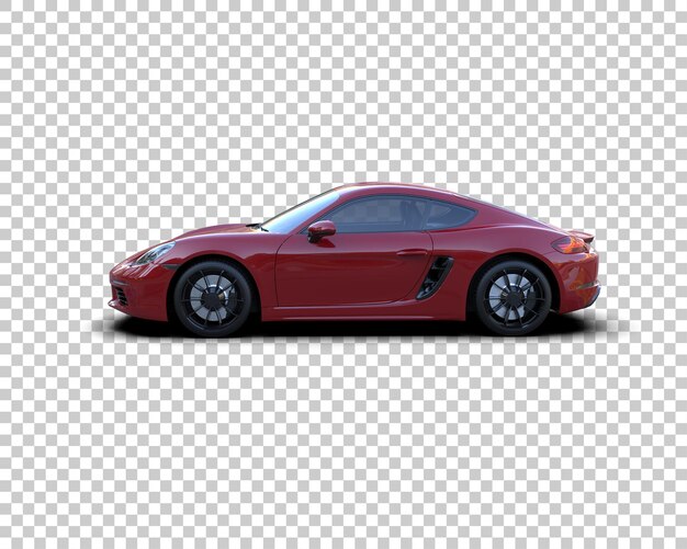 Auto deportivo realista aislado en el fondo Ilustración de renderización 3D