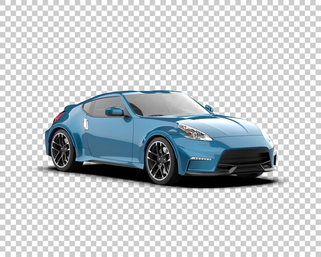 Auto deportivo realista aislado en el fondo Ilustración de renderización 3D