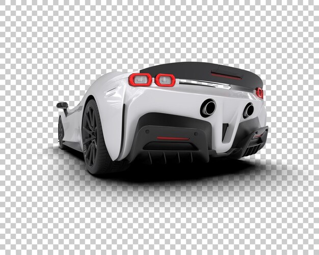Auto deportivo realista aislado en el fondo Ilustración de renderización 3D