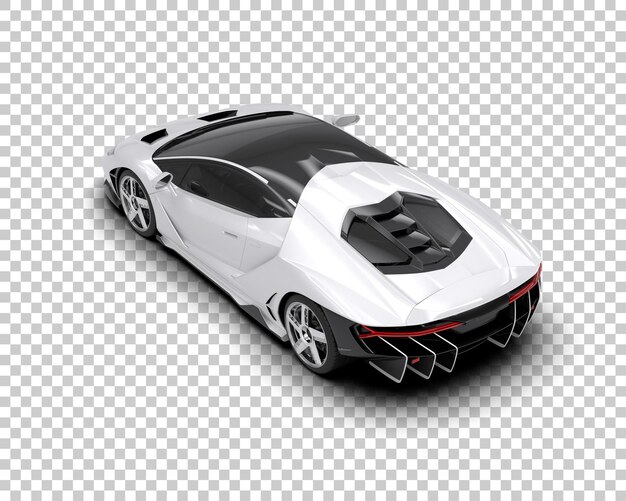 Auto deportivo realista aislado en el fondo Ilustración de renderización 3D