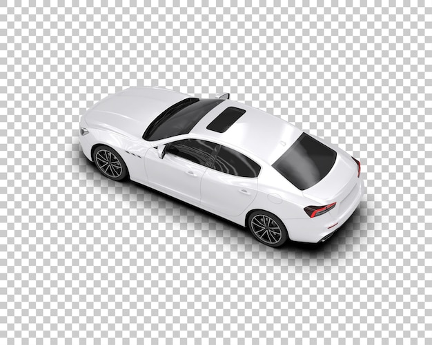 Auto deportivo realista aislado en el fondo Ilustración de renderización 3D