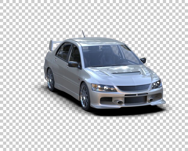 Auto deportivo realista aislado en el fondo Ilustración de renderización 3D