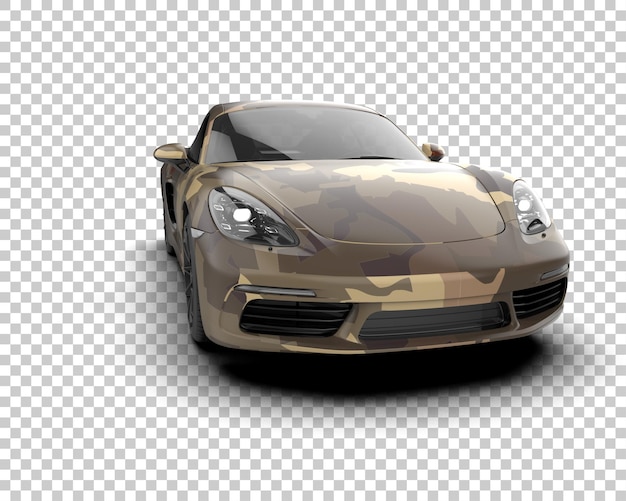 Auto deportivo realista aislado en el fondo Ilustración de renderización 3D