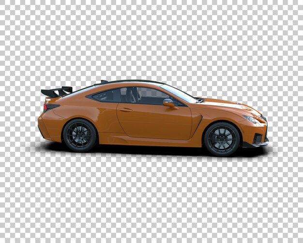 Auto deportivo realista aislado en el fondo Ilustración de renderización 3D