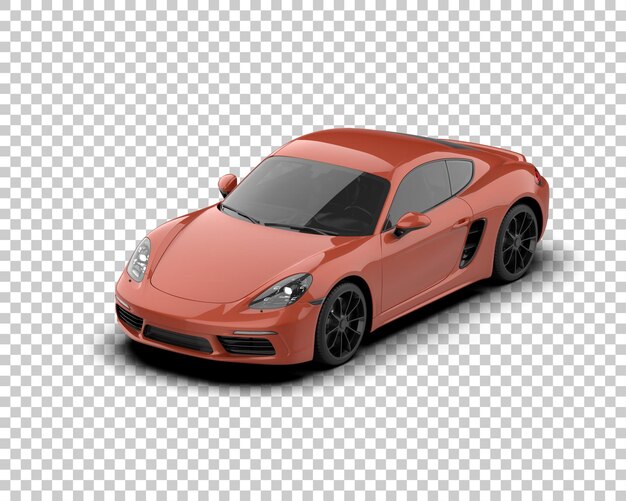 Auto deportivo realista aislado en el fondo Ilustración de renderización 3D