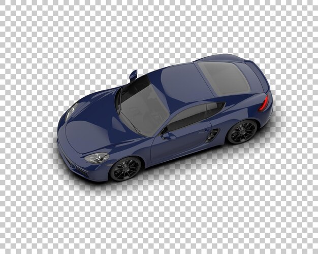 Auto deportivo realista aislado en el fondo Ilustración de renderización 3D