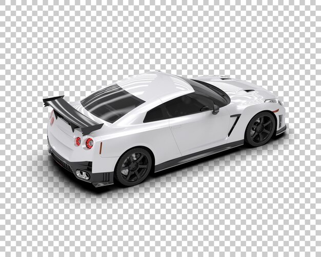 Auto deportivo realista aislado en el fondo Ilustración de renderización 3D