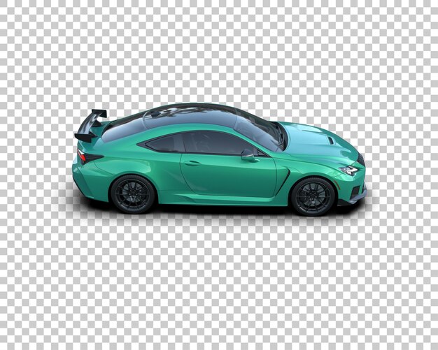 Auto deportivo realista aislado en el fondo Ilustración de renderización 3D