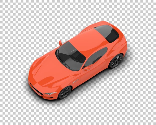 Auto deportivo realista aislado en el fondo Ilustración de renderización 3D