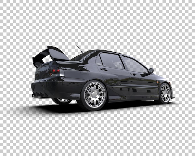 Auto deportivo realista aislado en el fondo Ilustración de renderización 3D