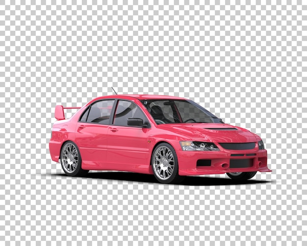 Auto deportivo realista aislado en el fondo Ilustración de renderización 3D