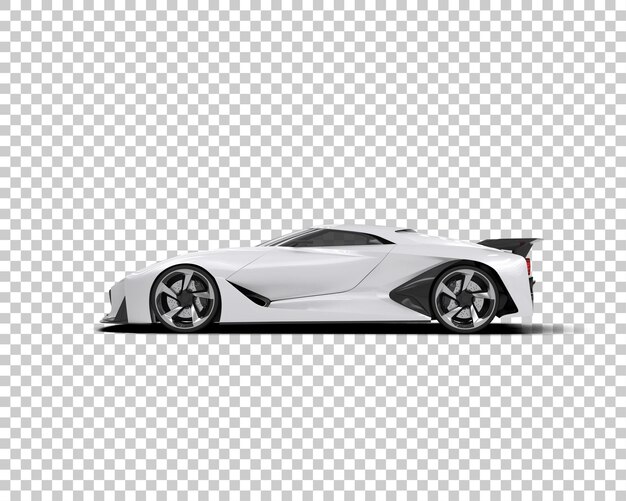 Auto deportivo realista aislado en el fondo Ilustración de renderización 3D