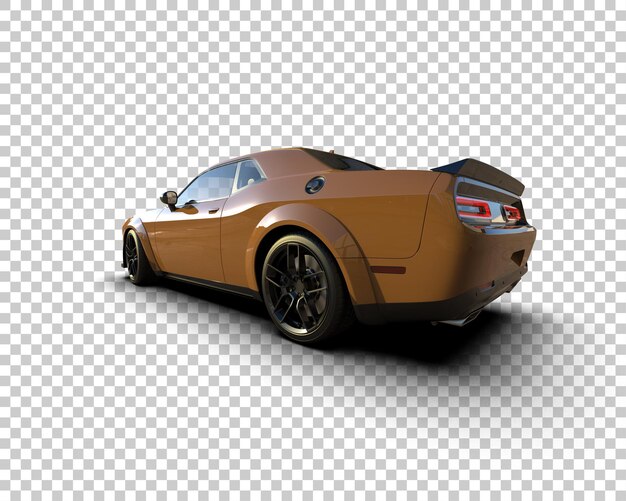 Auto deportivo realista aislado en el fondo Ilustración de renderización 3D