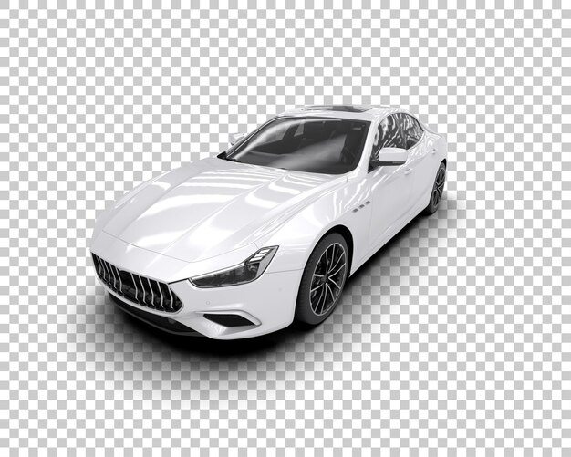 Auto deportivo realista aislado en el fondo Ilustración de renderización 3D