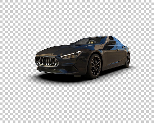 Auto deportivo realista aislado en el fondo Ilustración de renderización 3D