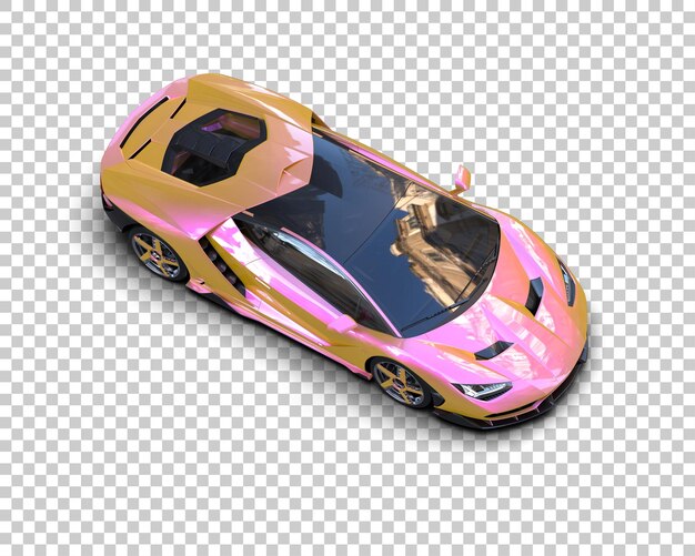 Auto deportivo realista aislado en el fondo Ilustración de renderización 3D