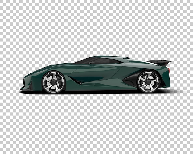 Auto deportivo realista aislado en el fondo Ilustración de renderización 3D