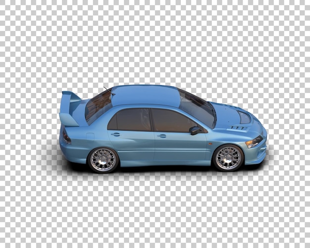 Auto deportivo realista aislado en el fondo Ilustración de renderización 3D