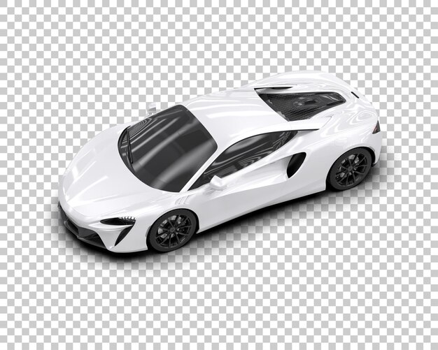 Auto deportivo realista aislado en el fondo Ilustración de renderización 3D