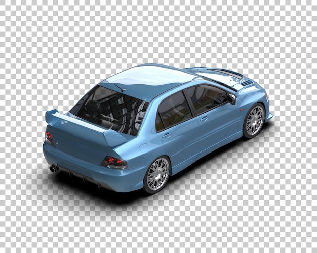 Auto deportivo realista aislado en el fondo Ilustración de renderización 3D
