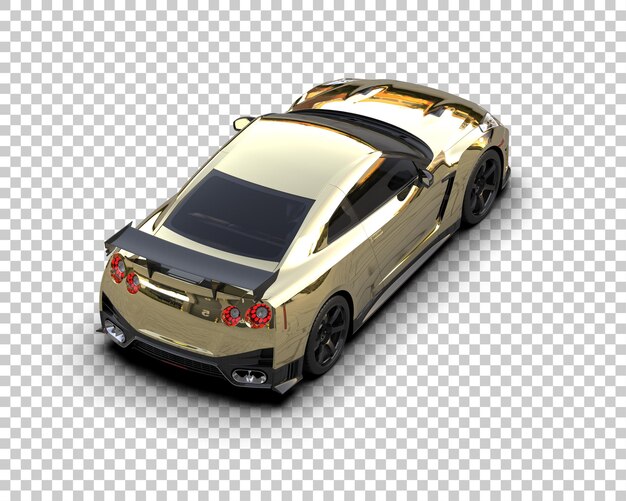 Auto deportivo realista aislado en el fondo Ilustración de renderización 3D