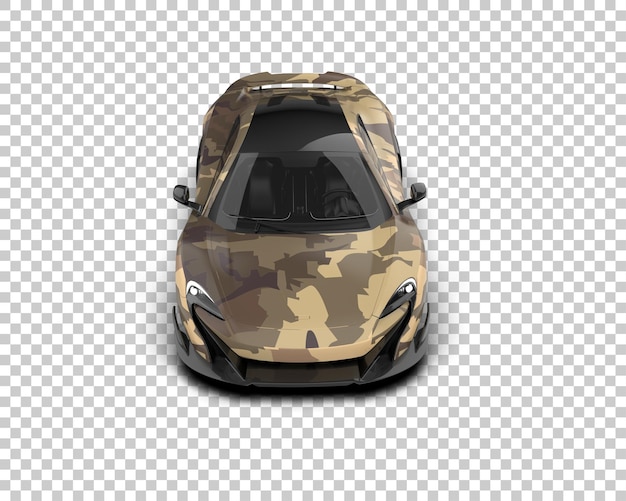 Auto deportivo realista aislado en el fondo Ilustración de renderización 3D