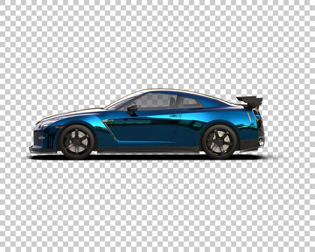 Auto deportivo realista aislado en el fondo Ilustración de renderización 3D