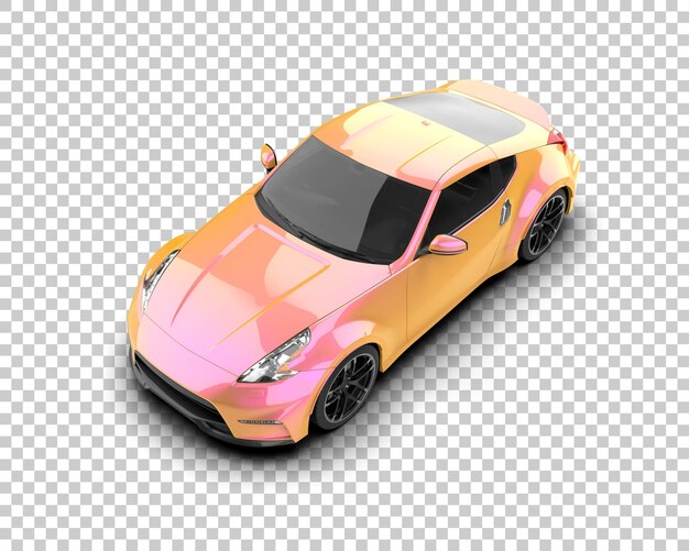 Auto deportivo realista aislado en el fondo Ilustración de renderización 3D