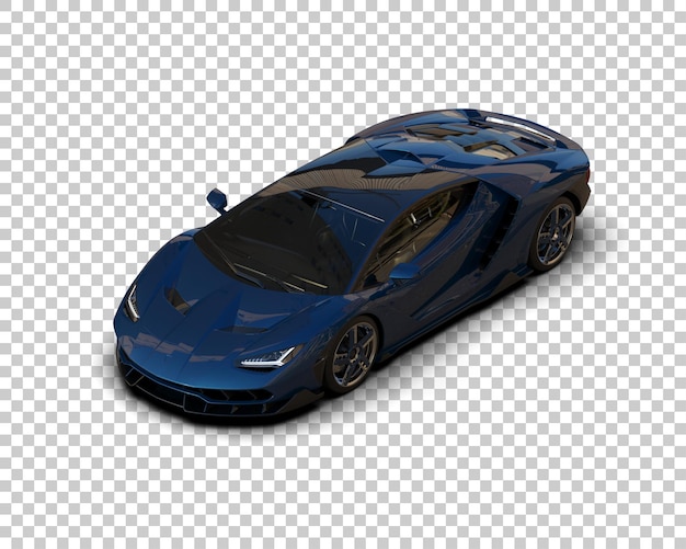 Auto deportivo realista aislado en el fondo Ilustración de renderización 3D