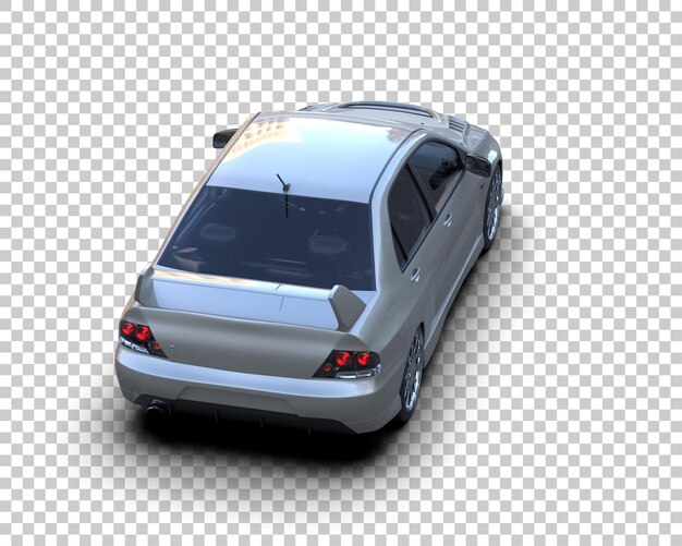 Auto deportivo realista aislado en el fondo Ilustración de renderización 3D