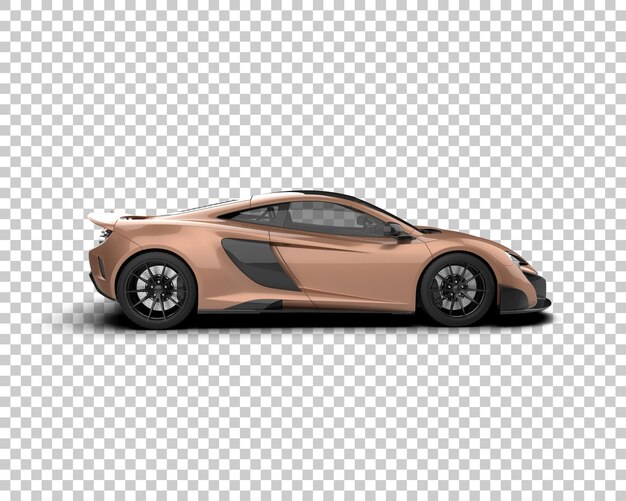 Auto deportivo realista aislado en el fondo Ilustración de renderización 3D