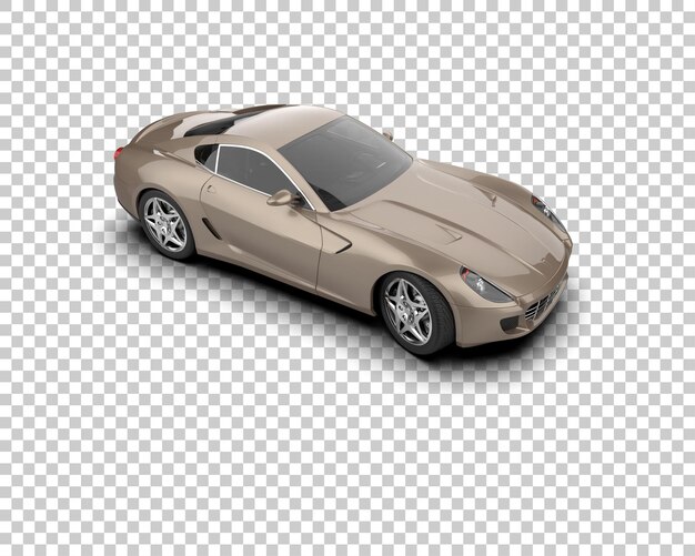 Auto deportivo realista aislado en el fondo Ilustración de renderización 3D