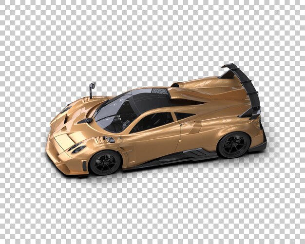 Auto deportivo realista aislado en el fondo Ilustración de renderización 3D
