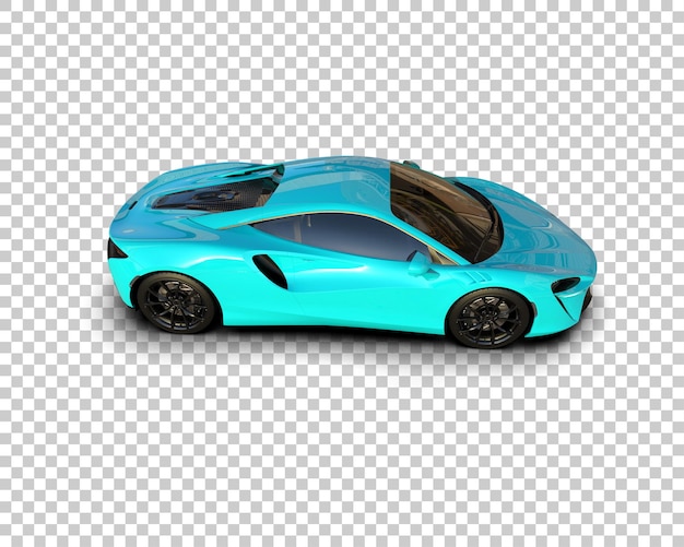 Auto deportivo realista aislado en el fondo Ilustración de renderización 3D