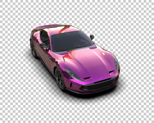 Auto deportivo realista aislado en el fondo Ilustración de renderización 3D