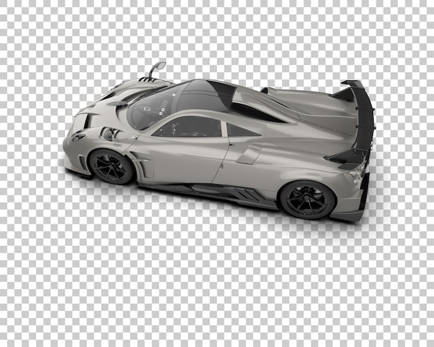 Auto deportivo realista aislado en el fondo Ilustración de renderización 3D