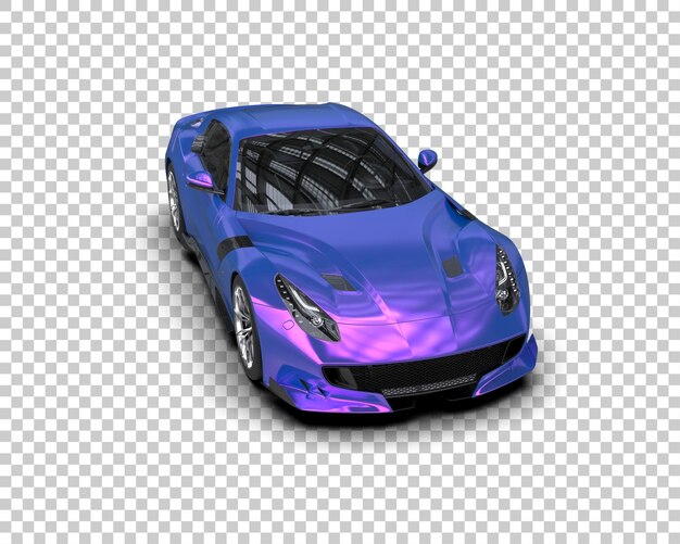 Auto deportivo realista aislado en el fondo Ilustración de renderización 3D