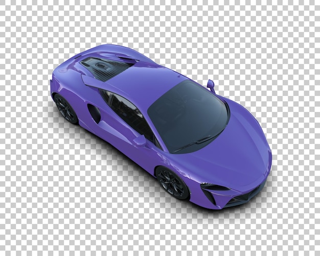 Auto deportivo realista aislado en el fondo Ilustración de renderización 3D