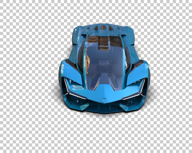 PSD auto deportivo realista aislado en el fondo ilustración de renderización 3d