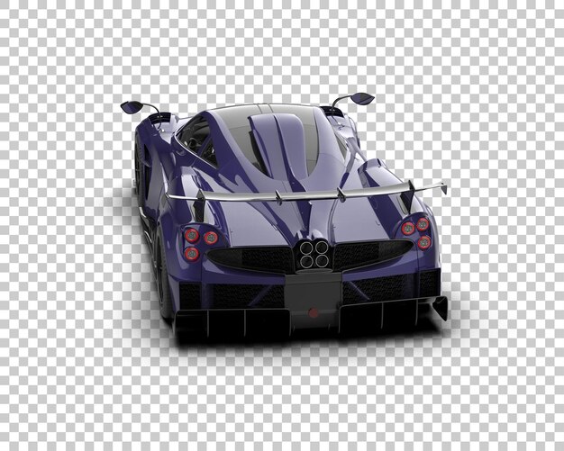 Auto deportivo realista aislado en el fondo Ilustración de renderización 3D