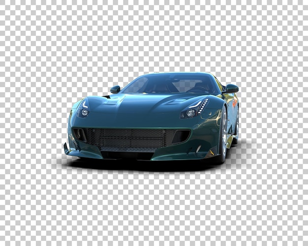 Auto deportivo realista aislado en el fondo Ilustración de renderización 3D