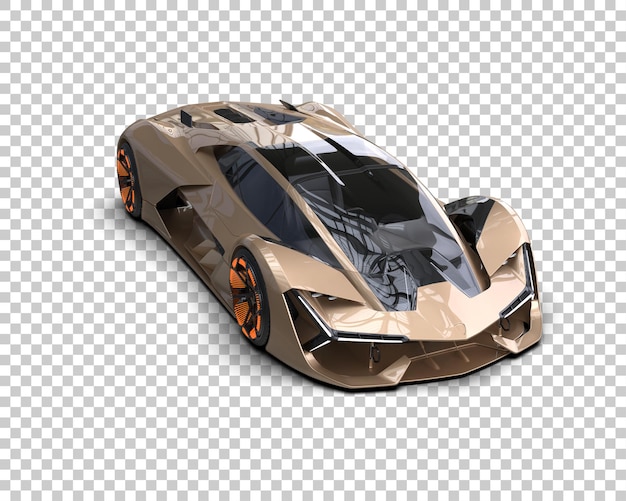 Auto deportivo realista aislado en el fondo Ilustración de renderización 3D
