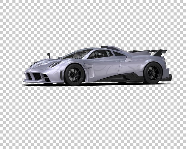 Auto deportivo realista aislado en el fondo Ilustración de renderización 3D