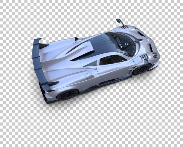 Auto deportivo realista aislado en el fondo Ilustración de renderización 3D