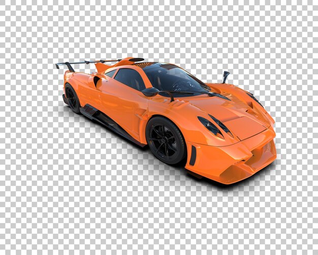 Auto deportivo realista aislado en el fondo Ilustración de renderización 3D