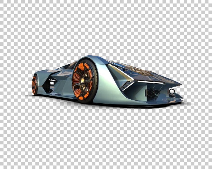 PSD auto deportivo realista aislado en el fondo ilustración de renderización 3d