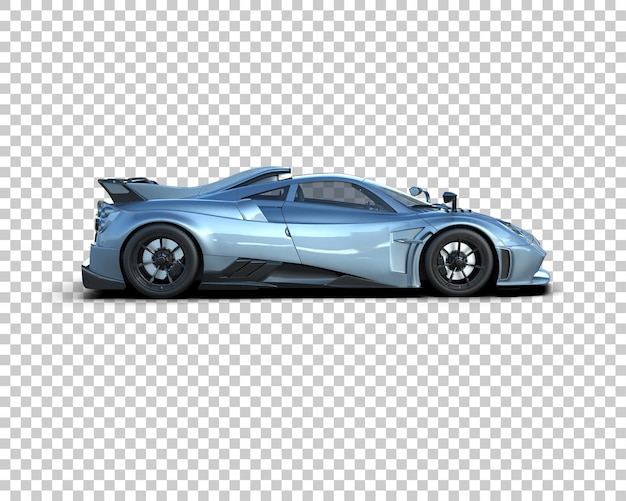 Auto deportivo realista aislado en el fondo Ilustración de renderización 3D